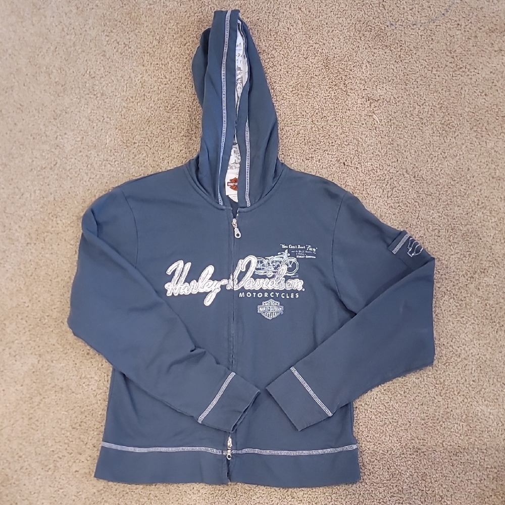 Harley-Davidson Blue Zip-Up Hoodie